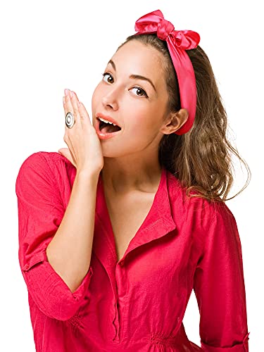 SATINIOR Square Neck Scarf Women - color: Light Red, size: 23.6 x 23.6 inches