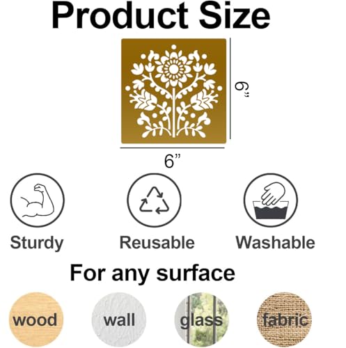 Talavera Stencil Mexican Tile Stencils for Painting 6" - style: Tile 30P/6IN