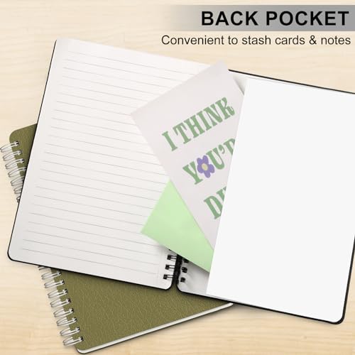 Lined Spiral Journal Notebook, A5 Hardcover Leather Notebook for Work, 5.7''×8.2'', 100GSM Thick Paper Spiral Bound Journaling Notebooks for Women & Men Office School Note Taking Business, Black - color: Black, size: A5