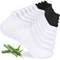floconssy Ankle Socks for Women, Bamboo Viscose Cushioned Running Socks - color: 2 Black and 3 White, size: 9-11