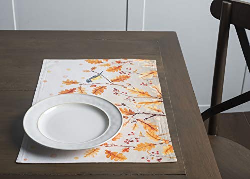 Maison d' Hermine Placemats Set of 4 Reusable 100% Cotton (13"x19") - color: 060 - Oak Leaves, size: 13" X 19" (Pack of 4)