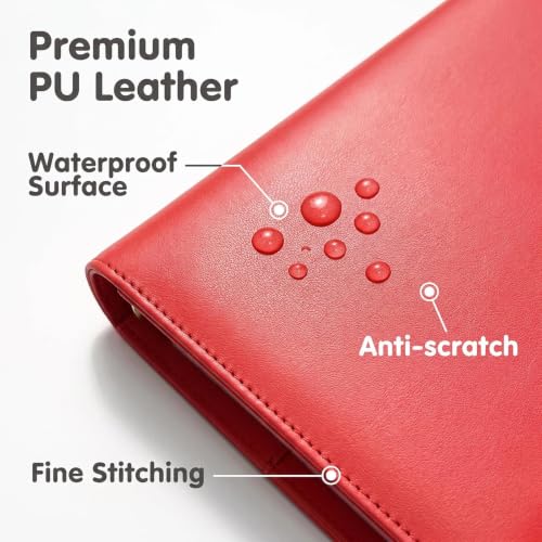 A5 Kpop Photocard Binder, 6 Ring Binder Collector’s Album with 240 Card Slots, PU Leather Binder Cover for Organizing K-Pop, Trading Cards, Game Cards & Memorabilia (Red) - color: Red