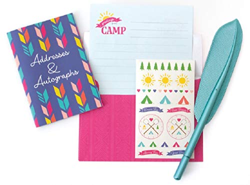 Playhouse 28-piece Happy Camper Girls Stationery Set with Tote and Pen