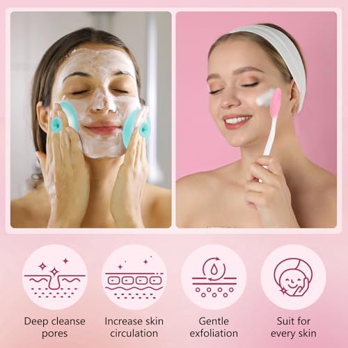 Yokilly Silicone Face Scrubber Kit: Exfoliator Blackhead Skin Care Tool - color: 8 Piece Kit