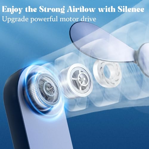 Lerat Portable Handheld Fan, 2 IN 1 Mini Hand Fan, Battery Operated [8-15 Working Hours], USB Rechargeable Personal Foldable Fan for Indoor, Small Pocket Fans Travel Essentials for Outdoor (Blue) - color: Blue