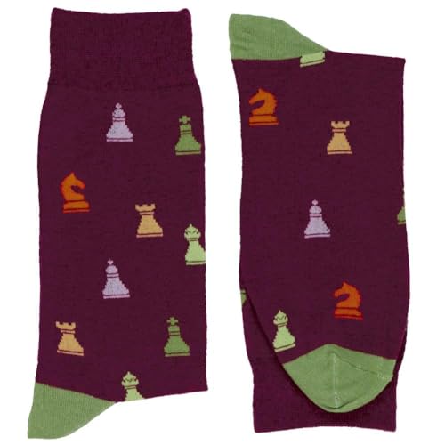 tiemart Men's Socks, Fits Men's Shoe Sizes 8-12 - color: Chess Novelty
