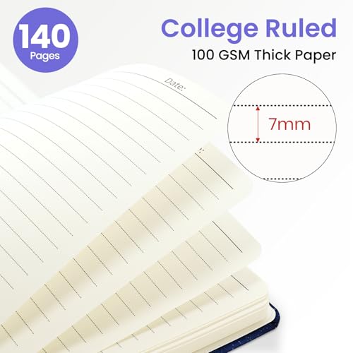 ZOTIA Lined Spiral Journal for Women, A5 Pretty Hardcover Notebook for Work, School & Office Writing, Aesthetic Writing Journal College Ruled, 140 Pages, 5.8" x 8.3", Starlit Peaks - color: D-Starlit Peaks