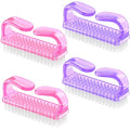 Larbois Handle Grip Nail Brush, Hand Fingernail Brush Cleaner Scrubbing Kit Pedicure for Toes and Nails Men Women (4 Pack) - color: Color-4