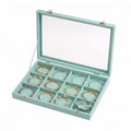 Frebeauty 12 Grid Bracelet Holder Box,Velvet Jewelry Tray with Clear Lid - color: Turquoise, size: 12 Grid