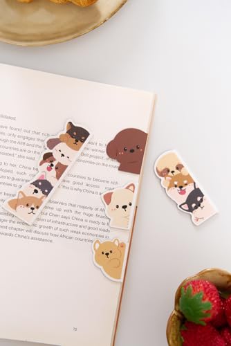 5pcs/Set Cute Magnetic Bookmark, Funny Peeping Dog Book Marker Clip for Kids, Women, Teachers, Students, Book Lovers Gifts, Printing on 2 Side (Dog) - color: Dog