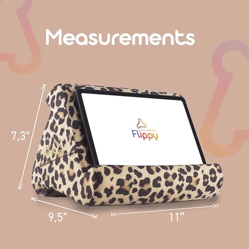 Flippy Original Tablet Pillow Stand & iPad Holder, Gift for Book Lovers & Readers, Multi-Angle Stand with Storage for Lap, Desk & Bed, Compatible with Kindle, Fire, iPad & Samsung, Def Leopard - color: Def Leopard 4.0