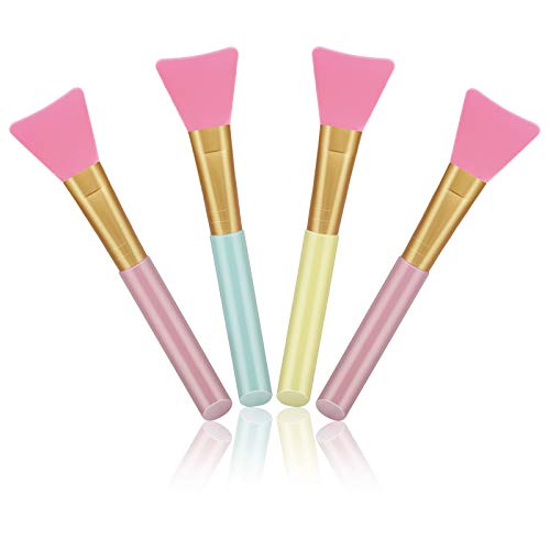 Cuttte 4pcs Silicone Face Mask Applicators, Hairless Facial Brushes for Mud - color: Peach