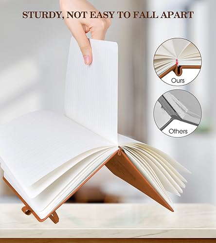 Lined Journal Notebook for Men Women, A5 Brown Leather Journals for Writing, 200 Pages College Ruled Journal Notebook, Travel Daily Journal Notebook for Work School, Note Taking 5.75'' X 8.38'' - color: Brown