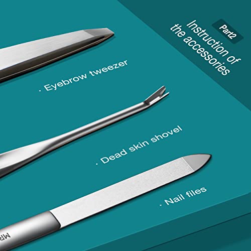 MR.GREEN Portable Luxury Manicure Sets Stainless Steel Pedicure Kits with Full-Grain Cowhide Leather Cover Personal Care Tools Set