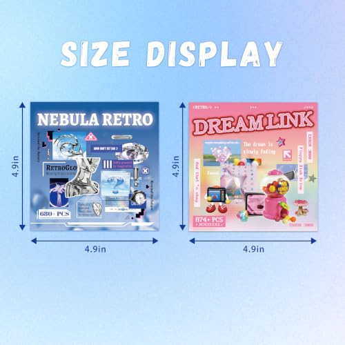 1500+ Pcs Aesthetic Sticker Book for Journaling - color: Nebula Dream