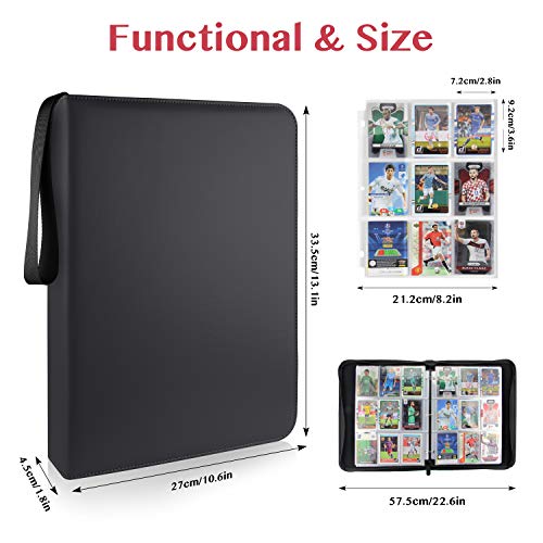 9-Pocket TONESPAC Portable Trading Cards Binder, Holds 900 Cards, Orange - color: Black