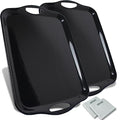 KAQAHIDO Large Melamine Serving Trays for Eating, Set of 2, Black - color: Black