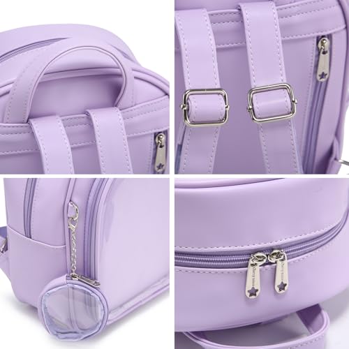 Aesthetic Kawaii Ita Backpack Pin Display Cute Purse For Anime Pins - color: Purple