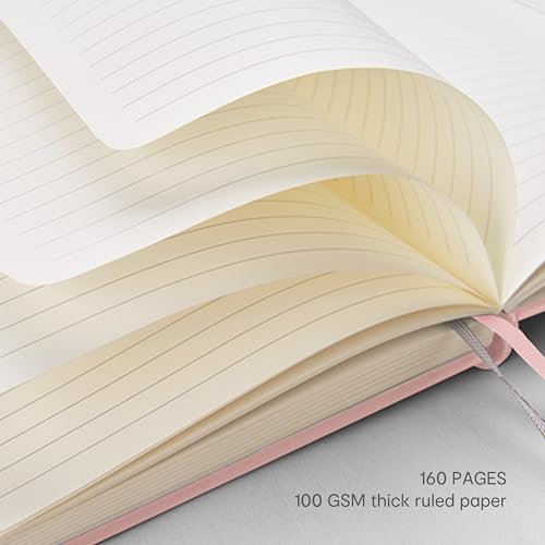 &And Per Se Lined Journal and Pen Set (3 Packs), A5 Leather Hardcover Notebook with Pen & Stationary Set, 160 Pages 100GSM Thick Ruled Paper Journal for Business Work Writing (Pink-Purple-Cyan) - color: Pink-Purple-Cyan