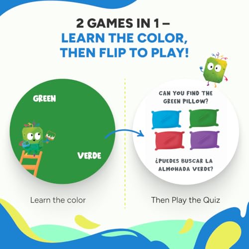 Kidrox Colors & Shapes Flashcards for Toddlers - Learn Colors & Shapes in English & Spanish | 40 Double-Sided Cards + 10 Magic Water Reveal Cards | Bilingual Educational Game for Kids Ages 3+ - color: Colors & Shapes