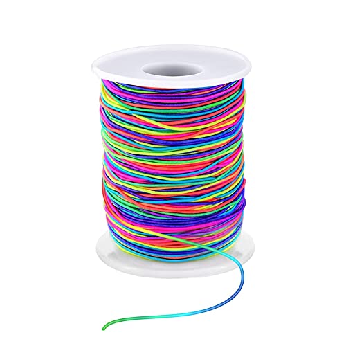 LUSTEMBER 1mm Stretchy Bracelet String, Sturdy Rainbow Elastic String Elastic Cord for Jewelry Making, Necklaces, Beading and Crafts - size: 164 Feet