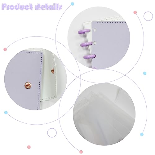 Photocard Binder 3 Inch Kpop Binder, Detachable Kpop Photocard Holder Book, Button Design Mini Photo Album, 20 Pockets Fits 40 Photocards (Purple) - color: Purple