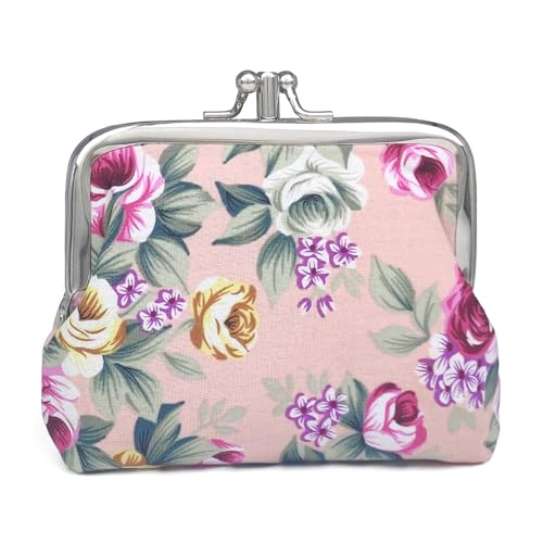Cute Floral Buckle Coin Purses Vintage Pouch Kiss-lock Change Purse Wallets… - color: 19