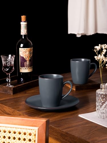 famiware Venus Coffee Mugs Set of 4, 13 oz Ceramic Stoneware Mug Cup Set - color: Charcoal, size: 4pcs