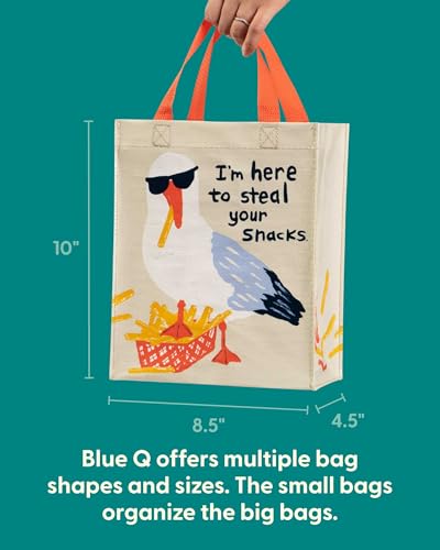 Blue Q Handy Tote Bag - Funny Reycled & Reusable Tote Bag - color: I'm Here to Steal Your Snacks