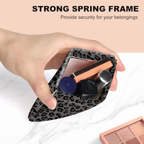2Pcs PU Leather Small Squeeze Coin Purse Pouch Mini coin Bag Unique And Cute Wallet Cosmetic Bags Change Bag For Women Girls Men （Leopard Print D - color: Leopard Print D