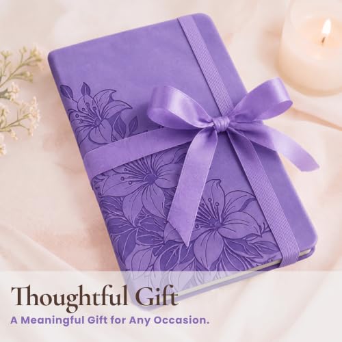 Lined Journal Notebook Hardcover Leather Bound 300 Pages A5 Purple Diary - color: Purple, size: A5 300 Pages