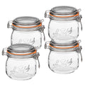 Le Parfait Super Jar 500ml (16oz) Glass Canning Jar, Wire Bail Lid, 4 Pack - color: 16oz (Set/4)