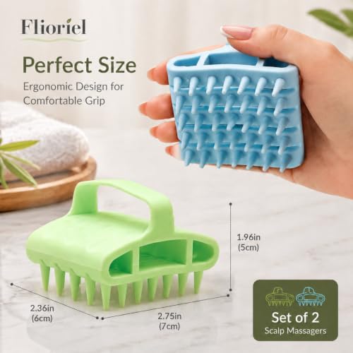 Silicone Scalp Massager Shampoo Brush, Scalp Brush for Hair Care & Dandruff Removal, Hair Scrubber Scalp Stimulator Exfoliating Brush with Flexible Soft Bristles for Wet Dry Scalp Care