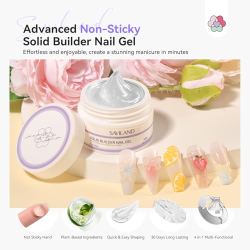 SAVILAND Solid Builder Nail Gel Non-Sticky 3D Nail Gel - size: 15g