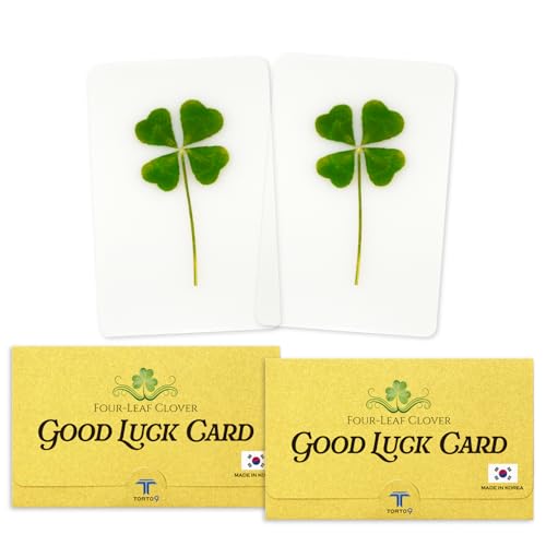 Real Four Leaf Clover Bookmark, Elegant 4 Leaf Clover Charm, Perfect Gift for Book Lovers, Preserved Four Leaf Clover in Laminated Bookmark (2pack) Made in Korea - size: gold-2pack