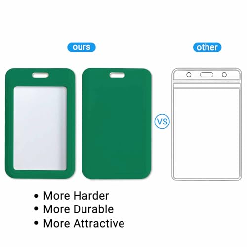 ID Badge Holder Green Badge Holder with Lanyard Badge Holder for Workplaces Events Schools - color: Green