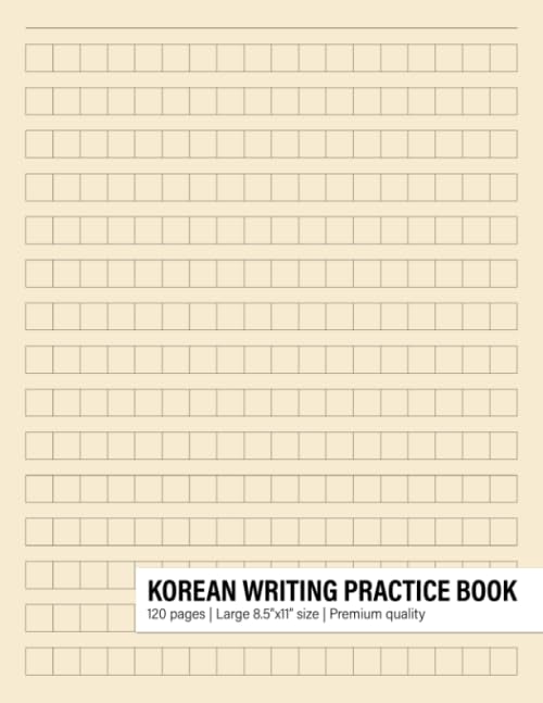 Korean Writing Practice Book: Korean Notebook For Hangul, Hangul Manuscript Paper For Korean Language Learning
