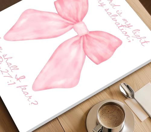 6Pcs Framed Pink Christian Canvas Wall Art - color: Pink Bible-Wrapped Canvas, size: 10"Lx8"W