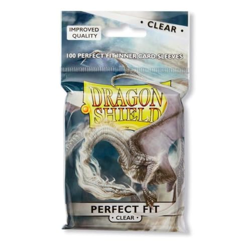 2 Packs Dragon Shield Inner Sleeve Clear Standard Size 100 ct Card Sleeves Individual Pack - color: Perfect Fit X2