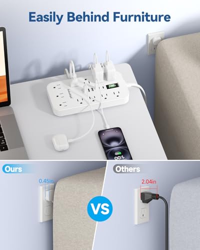 2 Prong Extension Cord with Multiple Outlets - 10 FT - color: White, size: 10FT