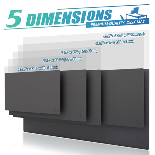 K KNODEL Extra Large Desk Mat, Leather Mouse Pad (35.4"x17", Dark Gray) - color: Dark Gray, size: 35.4" x 17"