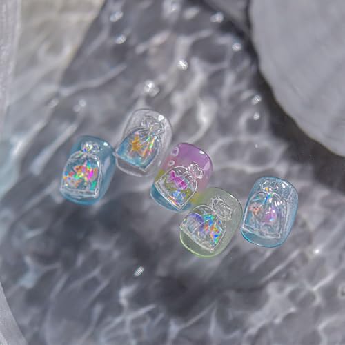5D Embossed Under The Sea Jelly Fish Nail Art Stickers (to5046) - style: to5046