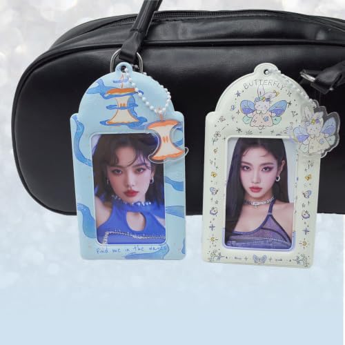 2 Pack K-pop Photocard Holder Keychain, Photo Card Holder with Cute Bunny - style: Bunny