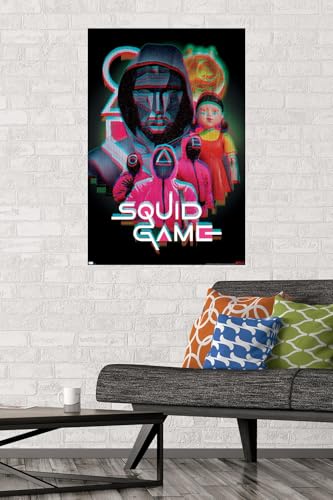 Netflix Squid Game: Season 2 - Group Glitch Wall Poster, 34L" x 22.4W", Premium Unframed Version - color: Premium Unframed Version, size: 34"L x 22.4"W