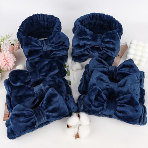 10 Pack Navy Blue Soft Spa Headband for Women Girls - color: Navy Blue