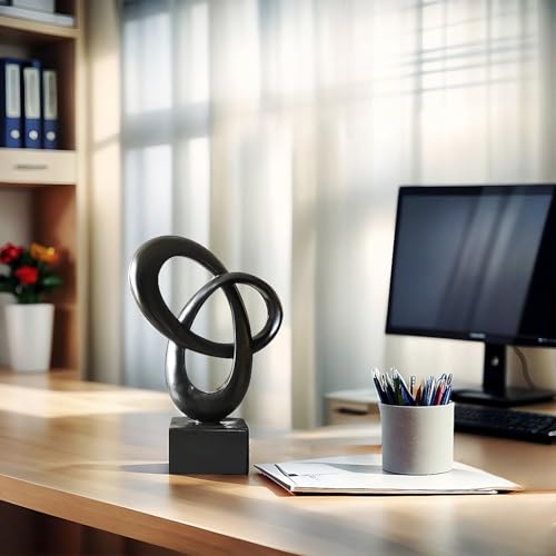 Dosker Abstract Sculpture Knot Decor Mobius Stripe Statue (Black) - color: Black
