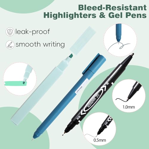 XKDOUS 42 Bible Study Supplies Journaling Kit with Bible Highlighter, Green - color: Mint Green