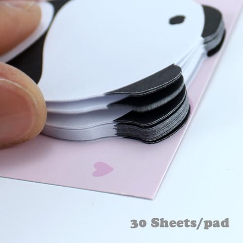 Cute Panda Shape Sticky Notes Set 240 Sheets 8 Pads Self Adhesive Removable Fun Sticky Note for Kids and Women