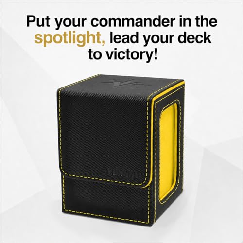 Venssu MTG Deck Box with Commander Display, Fits TCG Cards (Black&Yellow) - color: Black and Yellow