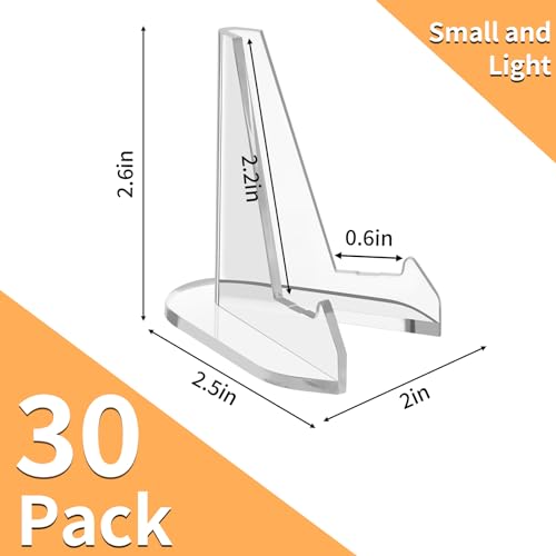 NIUBIER Card Display Stand, Arcylic Card Holder, Clear Mini Easel 2.7 in - size: L-2.7 in